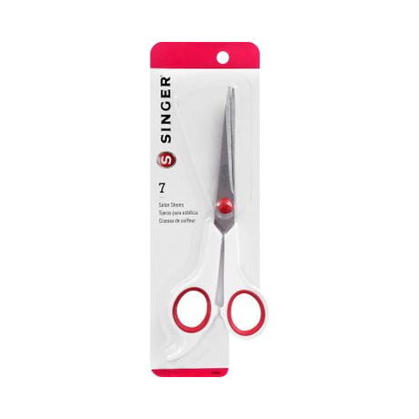SINGER 7 inch Salon Shears with Finger Rest and Red & White Comfort Grip-075691004460-LR-175076-1-LR eShop
