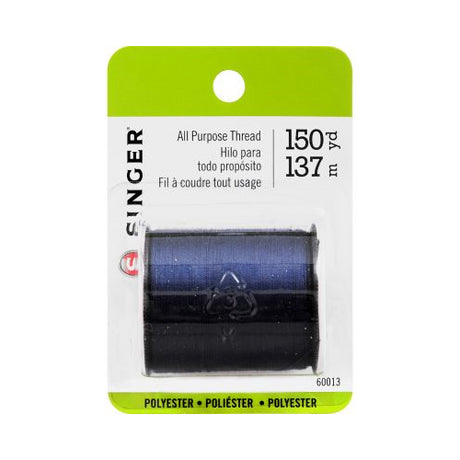 SINGER All-Purpose Sewing Thread, Navy, 150 yards, 100% Polyester-075691600136-LR-81091-1-LR eShop