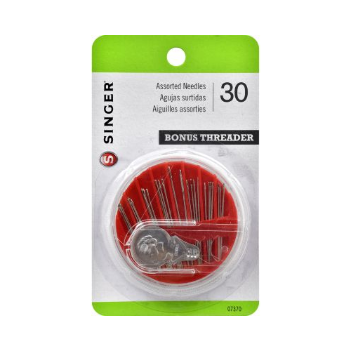 SINGER Assorted Hand Needles in Compact with Built-In Needle Threader Storage, 30 Count-075691073701-LR-254162-1-LR eShop
