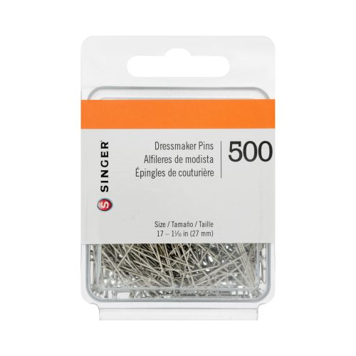 SINGER Dressmaker Pins, 500 Count, Size 17, 1-1/16"-075691003494-LR-81885-1-LR eShop