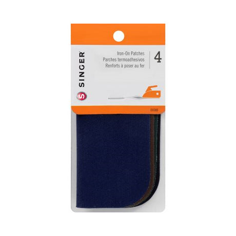 SINGER Iron-On Twill Patches, Assorted Colors, 5 inch x 5 inch, Set of 4-075691000868-LR-82107-1-LR eShop