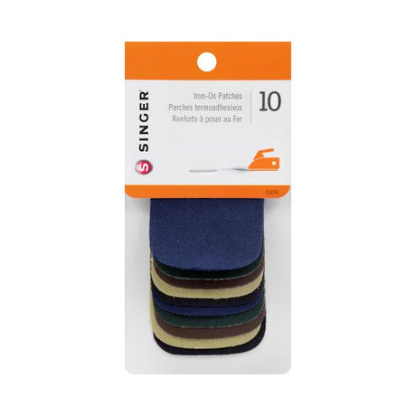 SINGER Iron-On Twill Patches, Assorted Dark Colors, 2 inch x 3 inch, Set of 10-075691000912-LR-82081-1-LR eShop