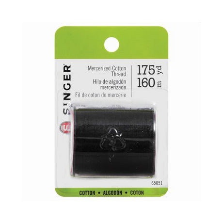 SINGER Mercerized Cotton Thread, Black, 175 yards-075691650513-LR-81315-1-LR eShop