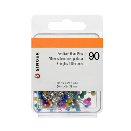 SINGER Pearlized Head Straight Pins, Multicolor, 90 Count, Size 20, 1-1/4"-075691003586-LR-279051-1-LR eShop