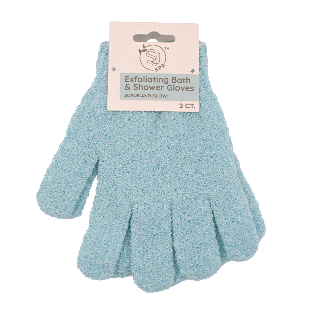 SJ Spa Exfoliating Bath & Shower Gloves - Mint, 2 count-850042774922-LR-360597-1-LR eShop