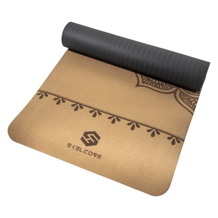 Skelcore Sweat Proof Non-Slip Cork Yoga Mat, 4 mm-840285900288-LR-349033-3-LR eShop