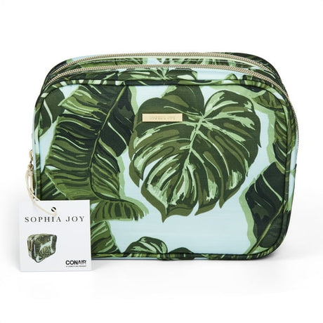 Sophia Joy Dual Zipper Travel Cosmetic Makeup Bag - Palm Blue-079642300090-LR-348416-1-LR eShop