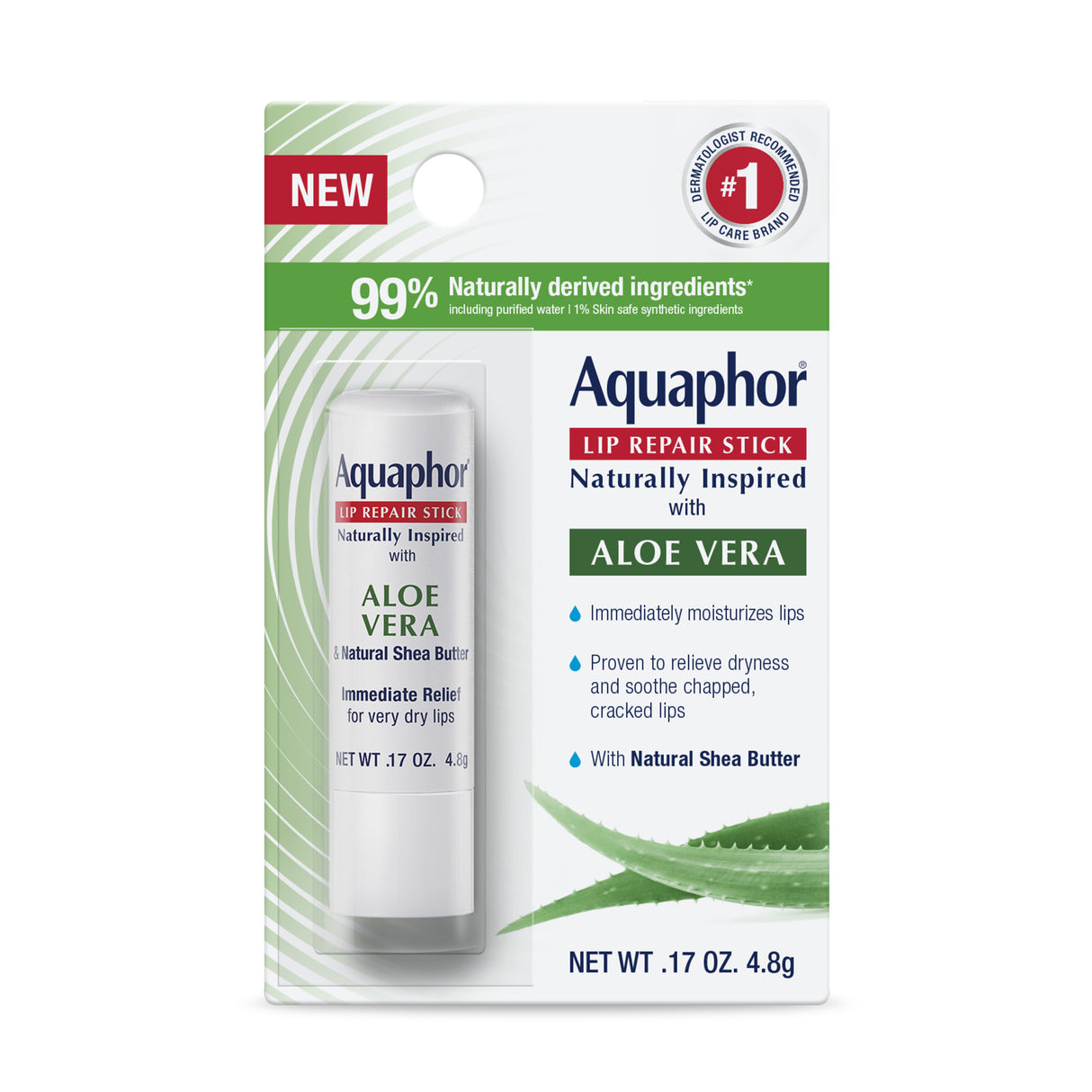 Aquaphor Lip Naturals Aloe Vera Lip Repair Stick - .17oz