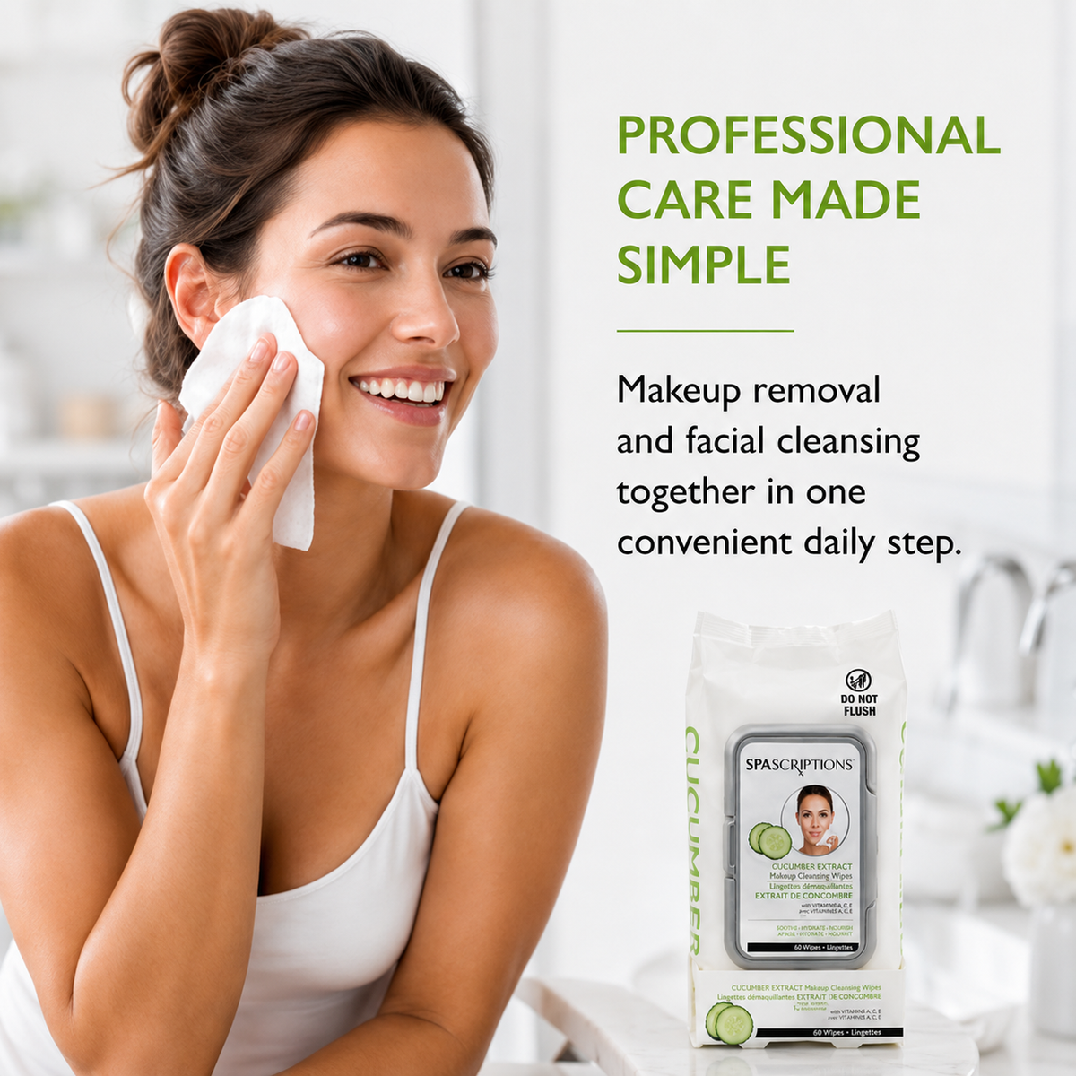 SPASCRIPTIONS Cucumber Extract Cleansing Wipes, 60 count-814655028919-LR-351001-8-LR eShop