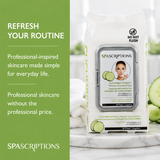 SPASCRIPTIONS Cucumber Extract Cleansing Wipes, 60 count-814655028919-LR-351001-9-LR eShop