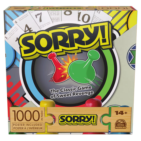 Spin Master Puzzles, Sorry! 1000-Piece Puzzle for Adults Retro Board Games Collage with Wall Decor Poster, for Families & Kids Ages 8 and up-778988464342-LR-357564-1-LR eShop