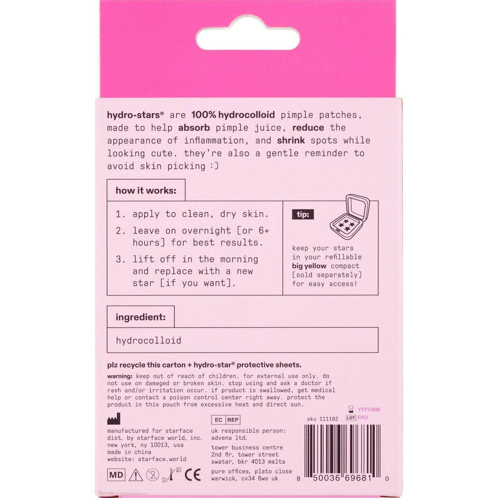 STARFACE Hydro-Star Pimple Patches - Pink Star, 32 count-850036696810-LR-359693-7-LR eShop