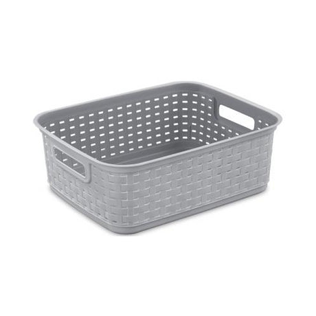 Sterilite Short Plastic Weave Storage Basket - Gray-073149096401-LR-301932-1-LR eShop