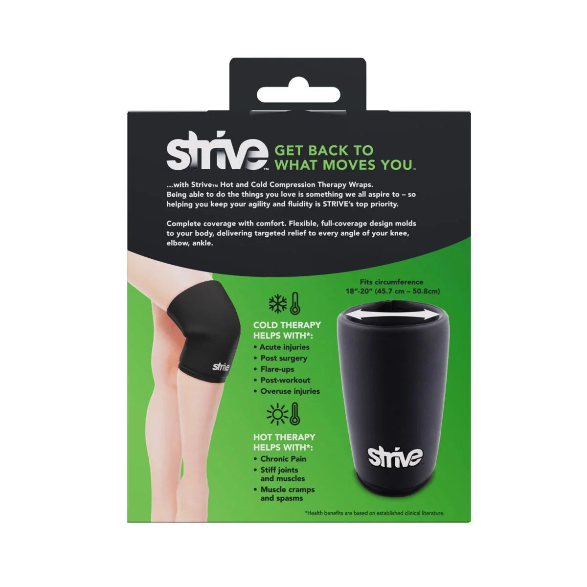 Strive Reusable Hot-Cold Gel Pack Sleeve - Knee & Elbow, XL-023185003765-LR-363559-6-LR eShop