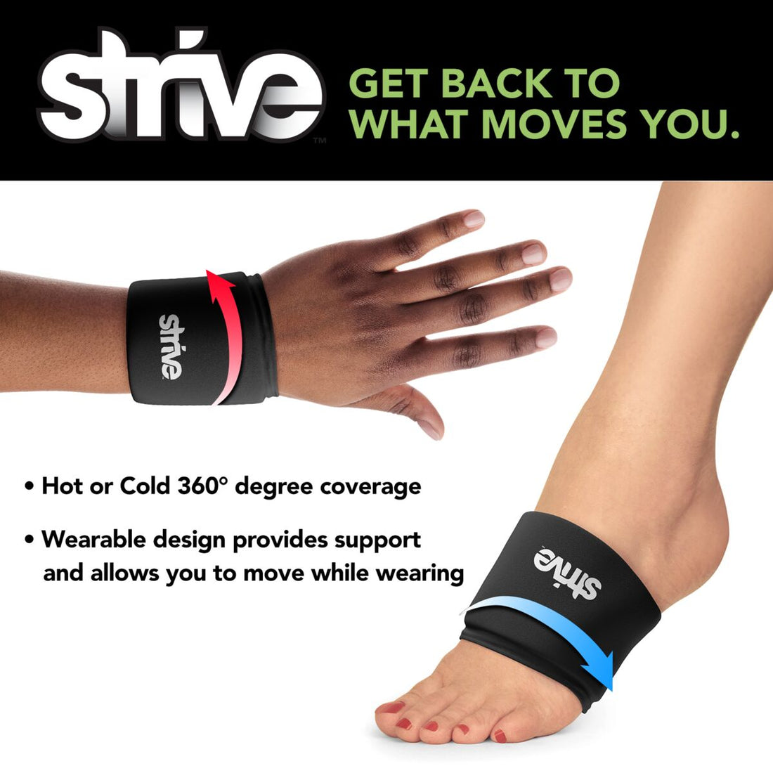 Strive Reusable Hot-Cold Gel Pack Sleeve - Wrist & Foot, Small-023185003758-LR-363558-5-LR eShop