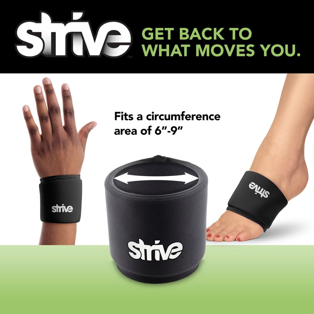 Strive Reusable Hot-Cold Gel Pack Sleeve - Wrist & Foot, Small-023185003758-LR-363558-6-LR eShop