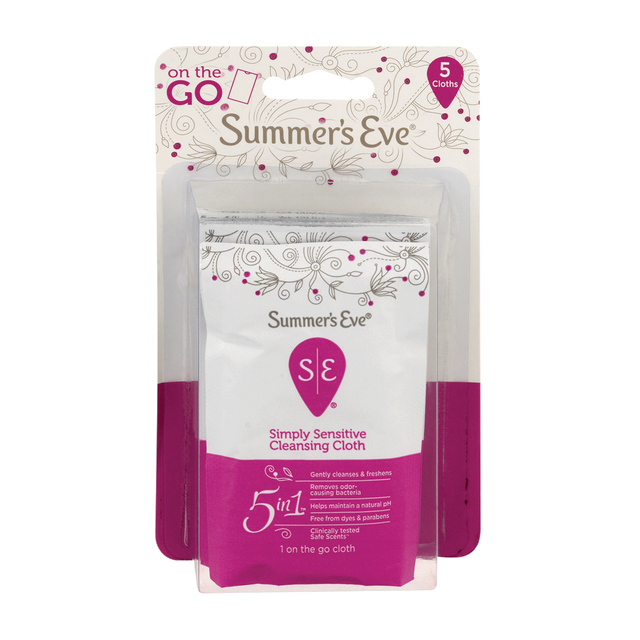 Summer's Eve On-the-Go Simply Sensitive Cleansing Cloth, 5 count-041608000375-LR-357680-1-LR eShop