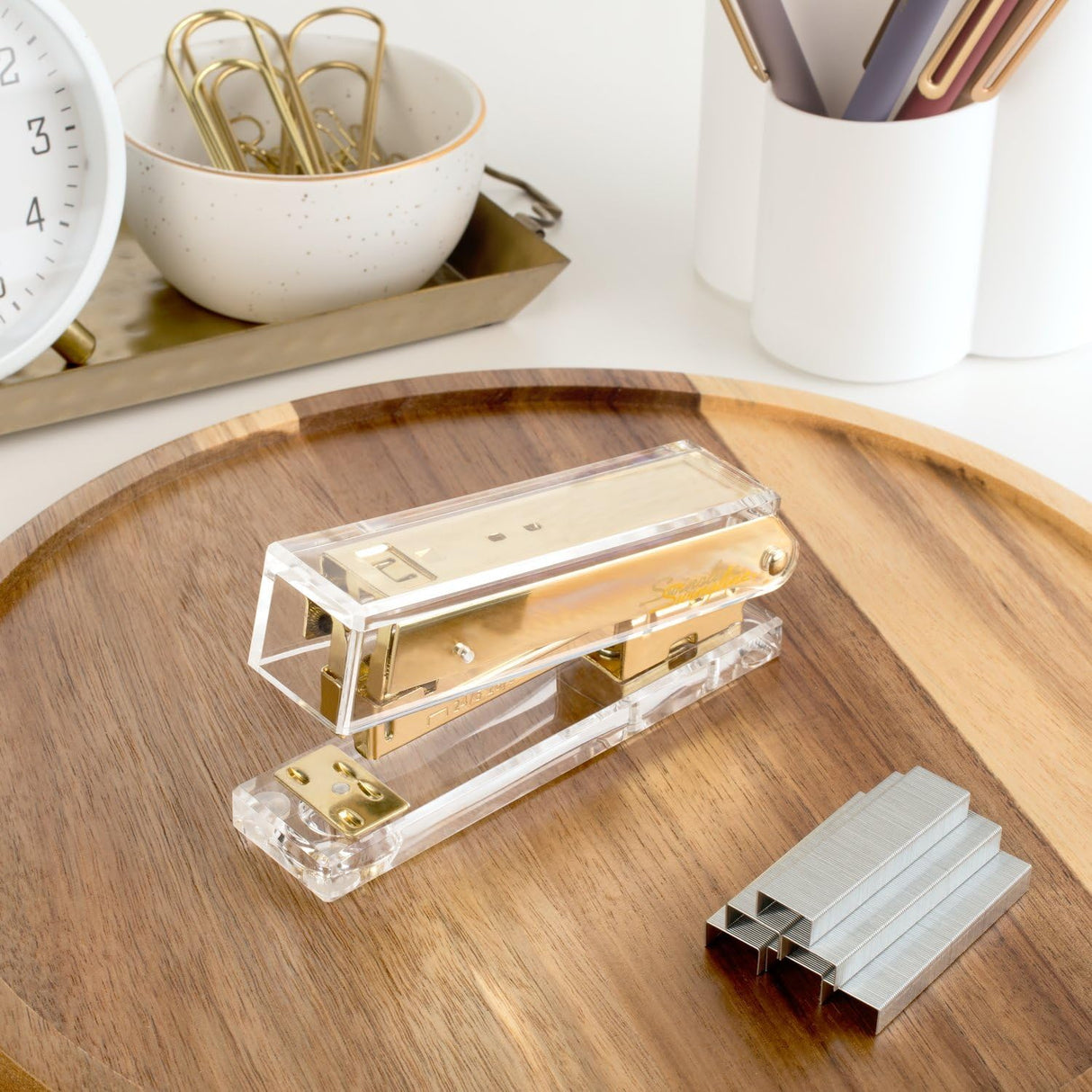 Swingline Compact Clear Acrylic + Gold Stapler-074711000116-LR-358295-2-LR eShop