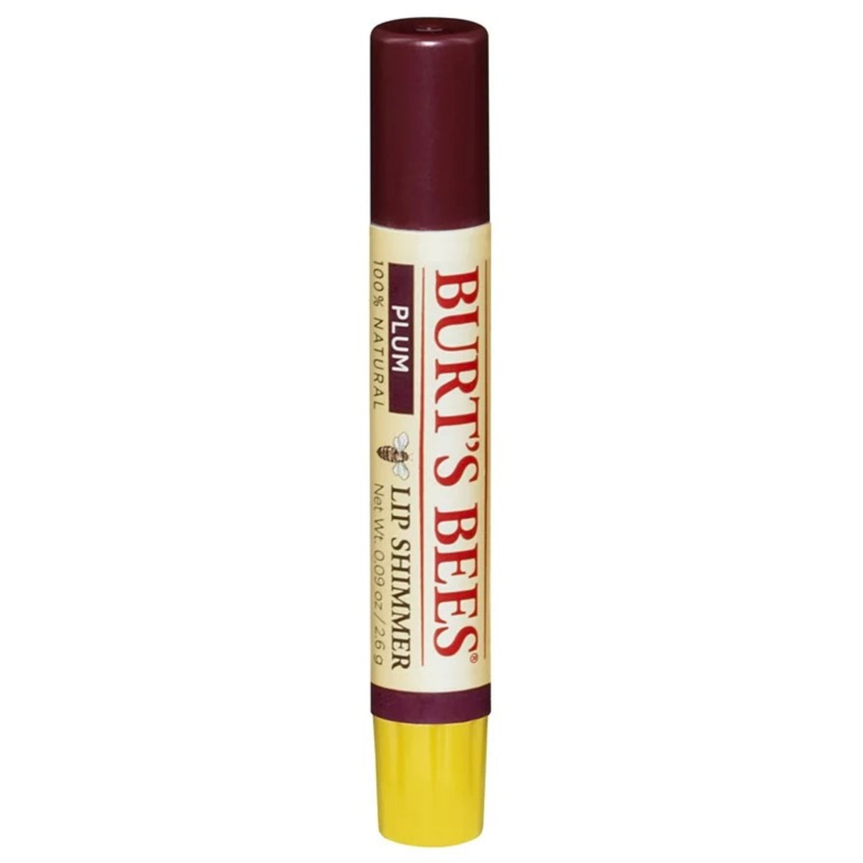 Burt's Bees 100% Natural Moisturizing Lip Shimmer, Plum, 0.09oz