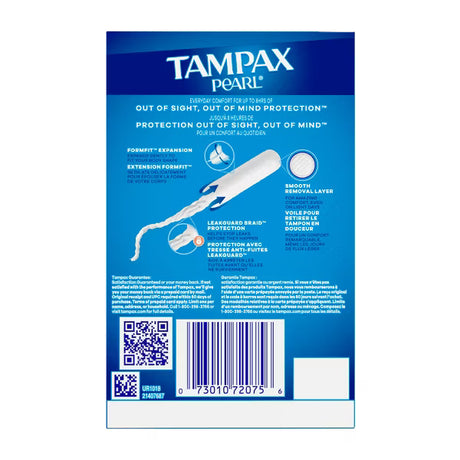 Tampax Pearl Tampons, with LeakGuard Braid, Regular Absorbency, Unscented, 10 Count-073010720756-LR-363301-2-LR eShop