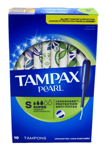 Tampax Pearl Tampons, with LeakGuard Braid, Super Absorbency, Unscented, 10 Count-073010720749-LR-363300-1-LR eShop