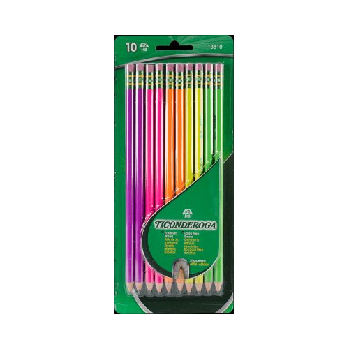 Ticonderoga #2 Pencils 10/Pkg-Assorted Neon-072067138101-LR-295712-1-LR eShop