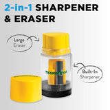 Ticonderoga DUO 2-in-1 Pencil Sharpener & Eraser - Yellow, 1 Count-072067390011-LR-354463-6-LR eShop