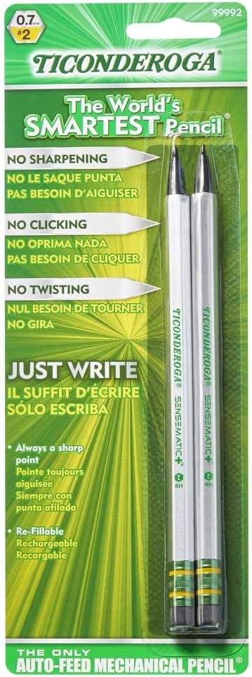 Ticonderoga Sensematic Mechanical Pencil - Silver, 2 count-072067999924-LR-325235-1-LR eShop