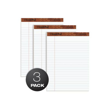 TOPS™ The Legal Pad Writing Pads, Legal Rule, White Paper, 50 Sheets, 3 Pack-025932753336-LR-336438-1-LR eShop