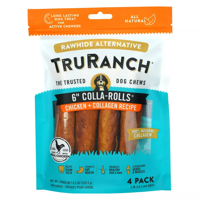 TruRanch 6" Collagen Rolls Chicken Flavor Dog Treats - 4 count-810022720905-LR-355496-1-LR eShop