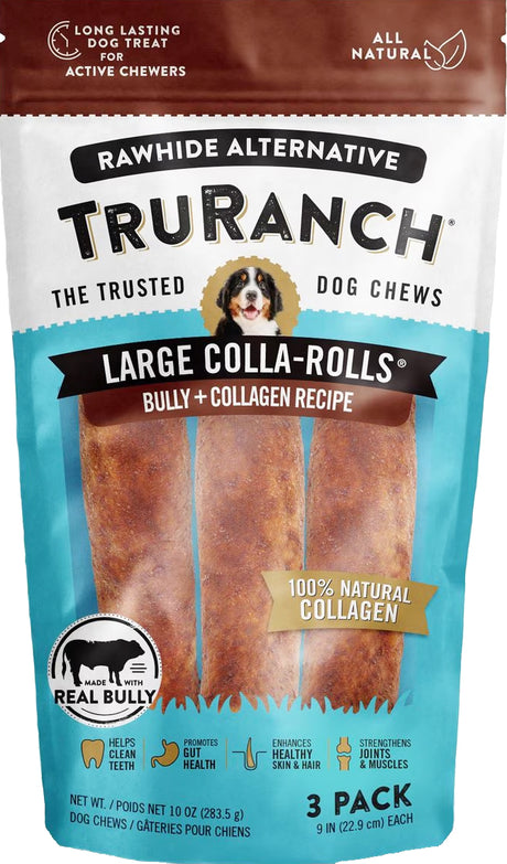 TruRanch 9" Rawhide Alternative Collagen Rolls for Dogs, 3 count-810022723531-LR-355500-1-LR eShop
