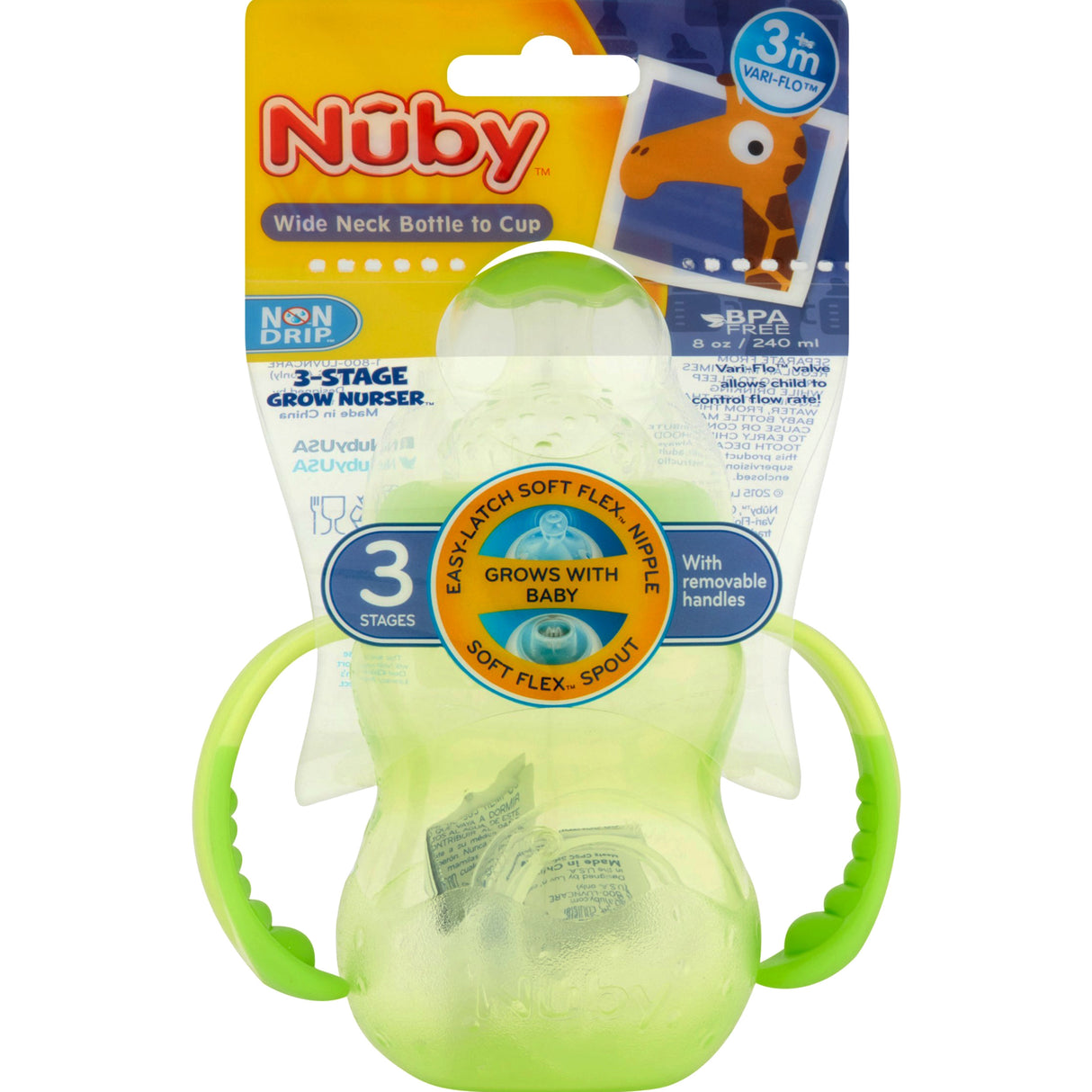 NUBY WIDE NECK BTL TO CUP 12PC