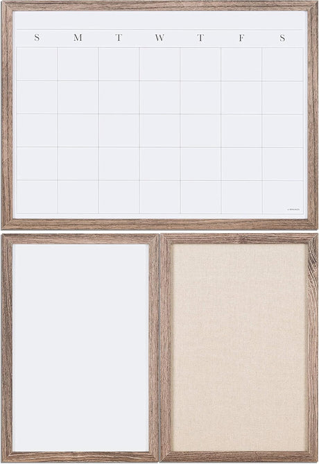 U BRANDS 3 Board Wall Organization Center with Rustic Wood Frame-843463148359-LR-362767-1-LR eShop