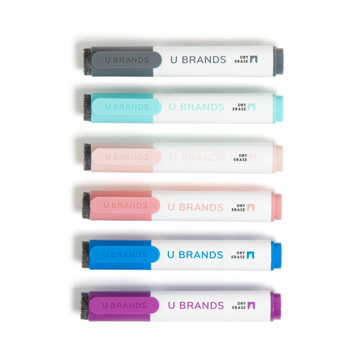 U BRANDS Dry Erase Markers - Assorted Pastels, 6 count-843463170503-LR-362772-2-LR eShop