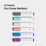 U BRANDS Dry Erase Markers - Assorted Pastels, 6 count-843463170503-LR-362772-3-LR eShop