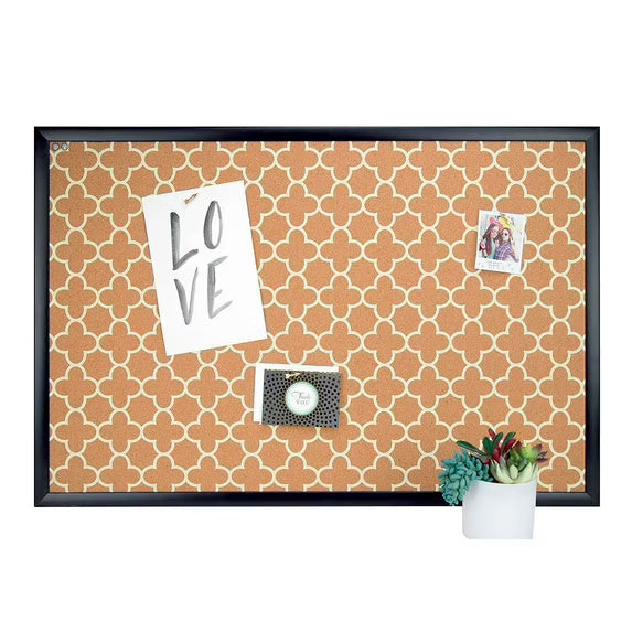 U Brands Fashion Cork Bulletin Board 35 X 23 Black Finish Frame-812296023065-LR-362746-3-LR eShop