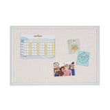 U BRANDS Linen Bulletin Board with White Décor Frame, 30" X 20"-817894020744-LR-362758-6-LR eShop