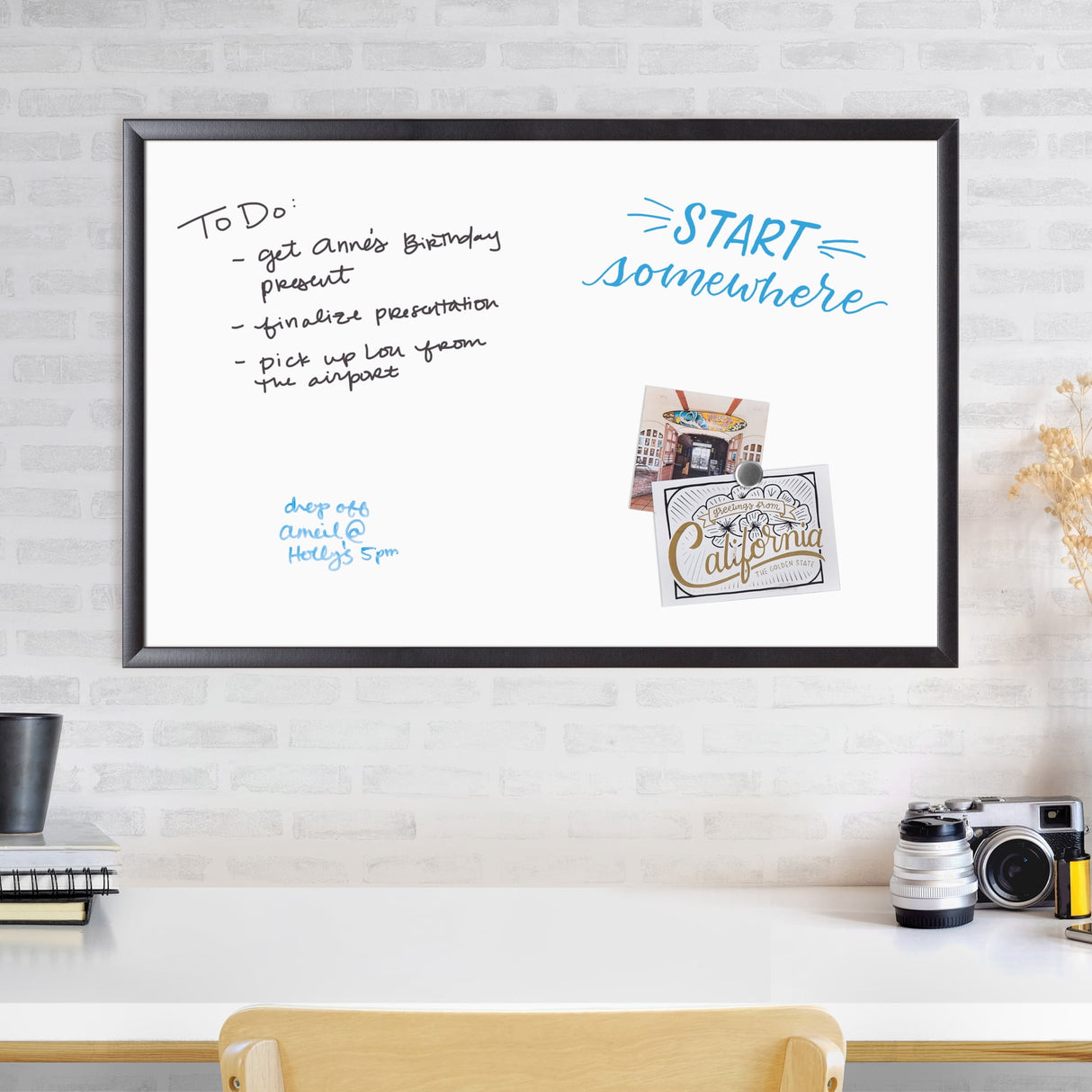 U Brands Magnetic Dry-Erase Board 36 X 24 Inches Black MDF Frame-812296023119-LR-362747-3-LR eShop