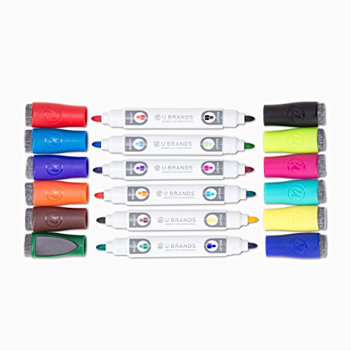 U Brands Magnetic Dry-Erase Markers, Double Ended, Chisel Tip, Assorted Colors, 6 Ct-812296025076-LR-362751-3-LR eShop