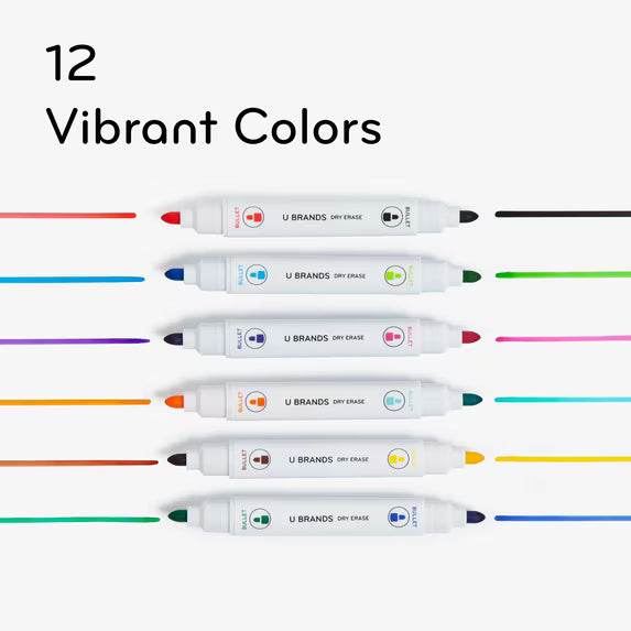 U Brands Magnetic Dry-Erase Markers, Double Ended, Chisel Tip, Assorted Colors, 6 Ct-812296025076-LR-362751-4-LR eShop