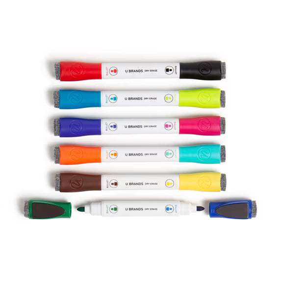 U Brands Magnetic Dry-Erase Markers, Double Ended, Chisel Tip, Assorted Colors, 6 Ct-812296025076-LR-362751-5-LR eShop