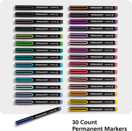 U Brands Malibu Permanent Markers Set, 30 Assorted Bold Colors-843463171784-LR-362773-2-LR eShop