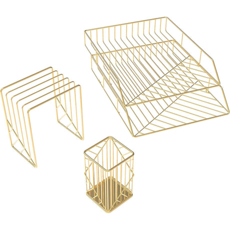 U BRANDS Metal Desk Organization Kit - Gold, 3 count-843463139401-LR-362764-1-LR eShop