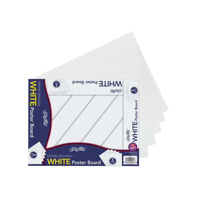 UCreate Poster Board, 5 count - White, 11" x 14"-045173054177-LR-295620-1-LR eShop