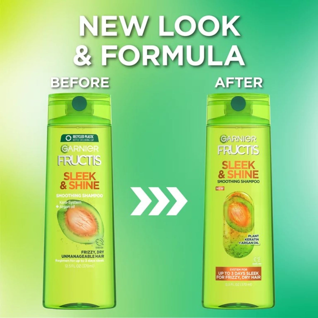 Garnier Fructis Sleek & Shine Shampoo, Frizzy, Dry, Unmanageable Hair, 12.5 fl. oz.