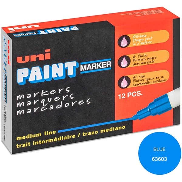 uni-ball uni-Paint Oil Based Medium Line Marker - Blue, 12 count-030246636039-LR-297231-1-LR eShop