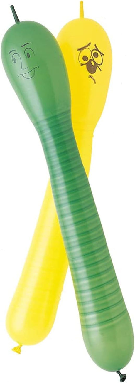 Unique 34" Squiggly Worm Balloons - Assorted Colors, 12 count-011179051403-LR-333451-2-LR eShop