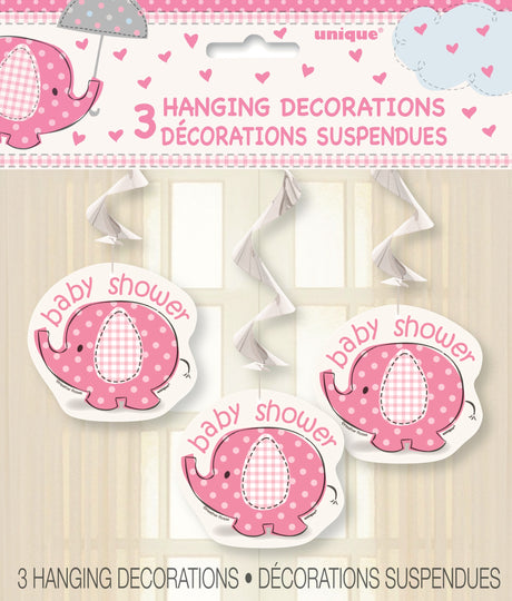 Unique Baby Shower Pink Elephant Hanging Swirl Decorations, 26-Inch-011179416721-LR-323738-1-LR eShop
