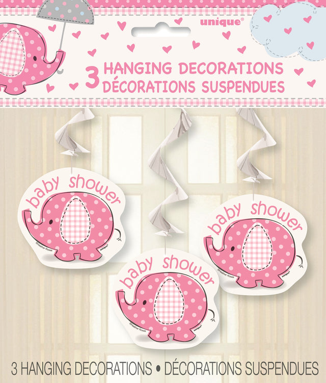 Unique Baby Shower Pink Elephant Hanging Swirl Decorations, 26-Inch-011179416721-LR-323738-1-LR eShop