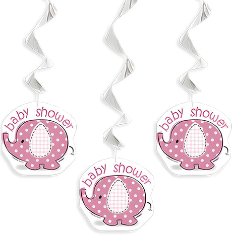 Unique Baby Shower Pink Elephant Hanging Swirl Decorations, 26-Inch-011179416721-LR-323738-2-LR eShop